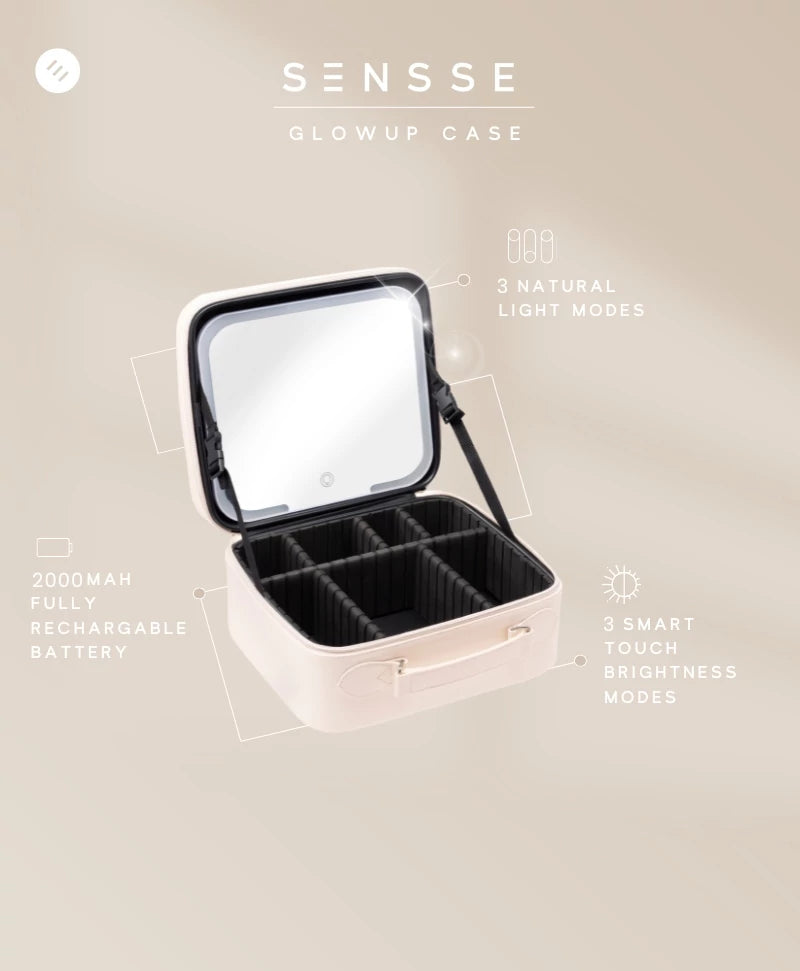 2-in-1 Illuminated Beauty Travel Case